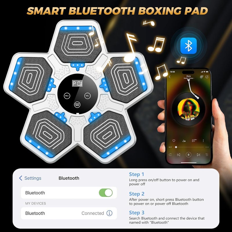 LOLBOX 2025 Music Boxing Machine for Adults and Kids, Smart Interactive Boxing Training Equipment with Gloves Wall Mounted, Workout Punching Machine for Home,Office and Gym - Image 4